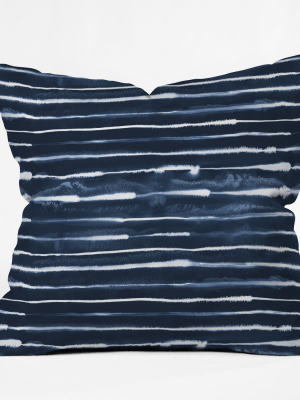 Ninola Design Stripes Square Throw Pillow Blue - Deny Designs