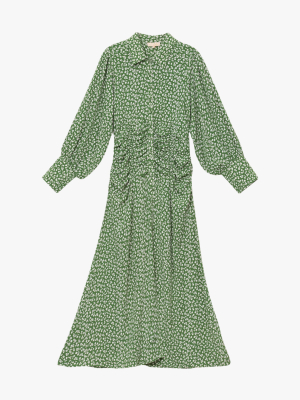 Autumn Ruching Midi Dress