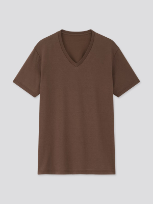 Men Dry V-neck Short-sleeve Color T-shirt