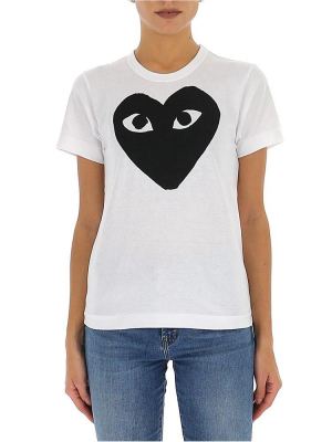 Comme Des Garçons Play Heart Print Crewneck T-shirt