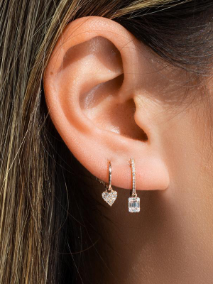 14kt Rose Gold Mini Baguette Diamond Ryleigh Drop Earrings