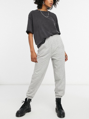 Bershka Quilted Sweatpants Two-piece In Gray