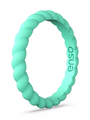 Braided Stackable Silicone Ring - Sea Foam