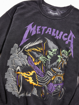 Metallica Distressed Washed Crew Neck Sweatshirt