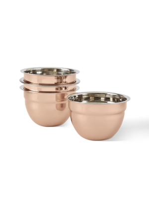 Copper Mini Prep Mixing Bowls, Set Of 4