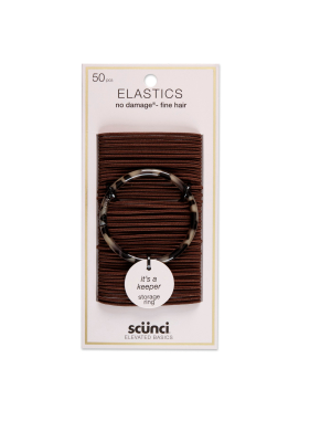 Scunci No Damage Elastics - Brown - 2mm/50ct