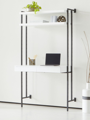 Flex Modular Desk With Shelves