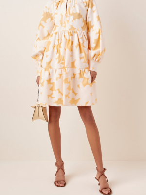 Jasmine Floral Tiered Poplin Dress