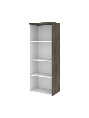 60.7" Gemma 4 Shelf Bookcase Walnut Gray/white - Bestar