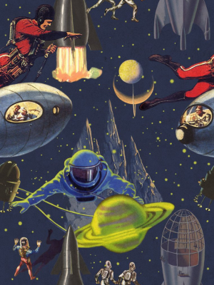 Intergalactic Wallpaper In Blue, Red, And Green From The Eclectic Collection By Mind The Gap