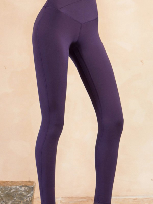 Anika V-cut Yoga Pants - Dark Purple