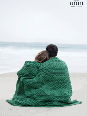 Plaited Celtic Blanket In Green