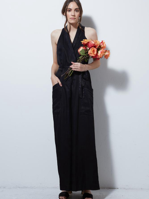 Lincoln Sleeveless Jumpsuit,  Black