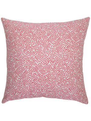 Square Feathers Home Outdoor Mix Maze Pillow - Berry