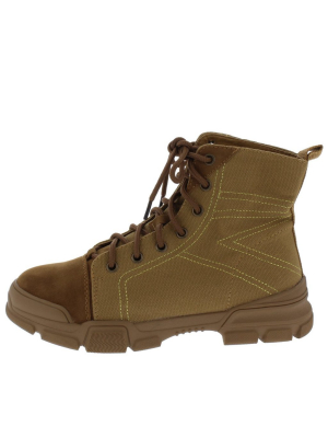 Wolf1 Tan Stitched Lace Up Hiking Boot