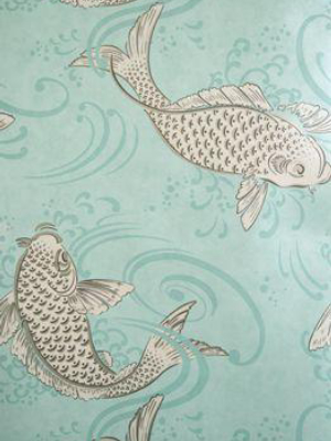 Sample Derwent Wallpaper In Turquoise From The Folia Collection By Osborne & Little