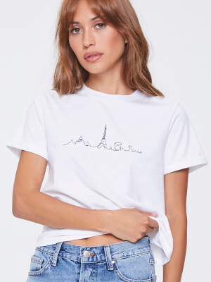 Embroidered Paris Graphic Tee