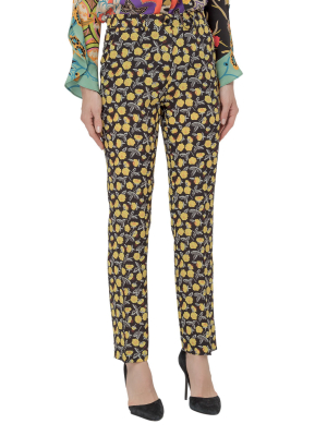 Etro Floral Print Slim-fit Flared Pants