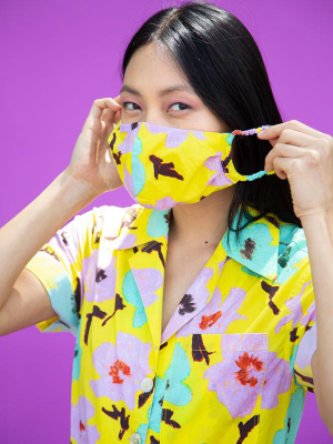 Fabric Mask Set- Doily Hearts, Multi Gingham & Yellow Poppy