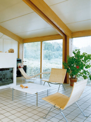 Poul Kjaerholm Pk22 Lounge Chair In Wicker By Fritz Hansen