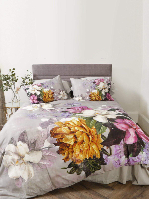 Magnolia Double Duvet Set In Grey 200x200cm