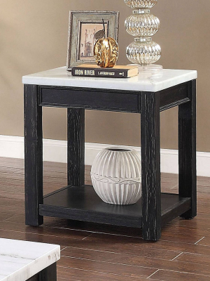 Wellsley Square End Table White/antique Black - Homes: Inside + Out