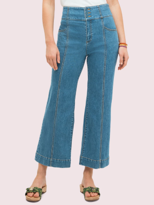 Denim Cropped Flare Pant