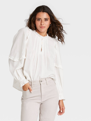 Women's Long Sleeve Ruffle Blouse - Universal Thread™