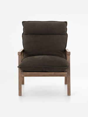 Tanner Nubuck Charcoal Leather Chair