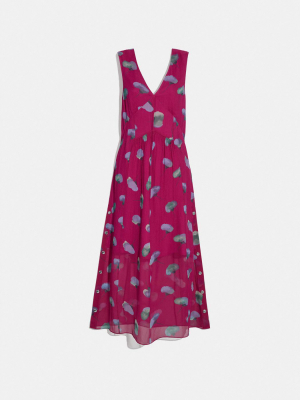 Sleeveless Floral V-neck Dress