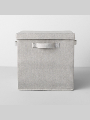 13"x13"x13" Deep Fabric Bin With Lid Light Gray - Made By Design™