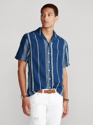 Classic Fit Indigo Linen Shirt