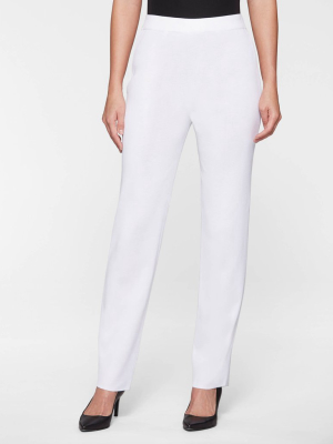 Straight Leg Knit Pant, White