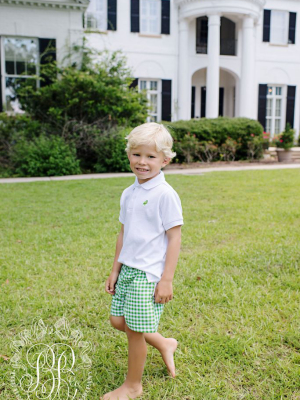 Shelton Shorts - Kiawah Kelly Green Gingham With Kiawah Kelly Green Stork