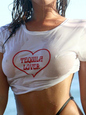 Tequila Lover W/ Heart [women's Crop Tee]