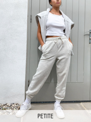 Topshop Petite Sweatpants In Gray Marl