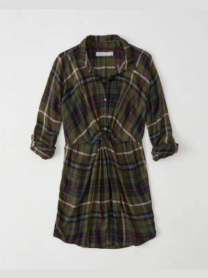 Plaid Shirtdress