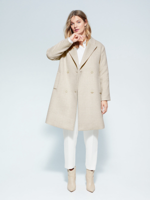 Checked Wool-blend Coat