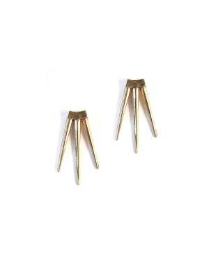 K/ller Collection Small Quill Burst Earrings - Brass