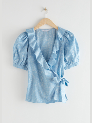 Frilled Wrap Blouse