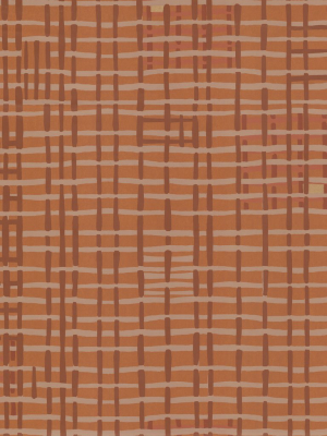 Weave Wallpaper In Terra Cotta