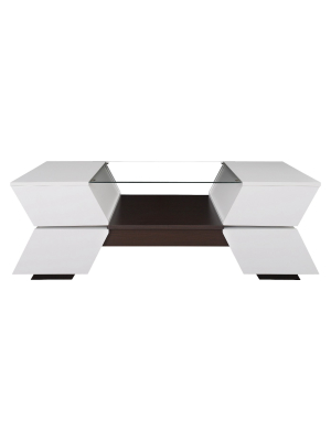 Lucas Modern Sofa Table White/walnut - Iohomes