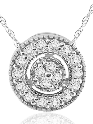 Pompeii3 1/4ct Diamond Pave Halo Pendant 14k White Gold Womens Necklace & 18" Chain