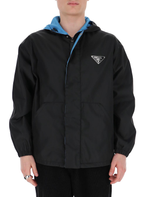 Prada Logo Hooded Windbreaker