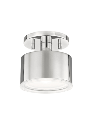 Nora 1 Light Flush Mount - Polished Nickel