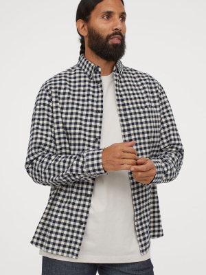 Checked Gingham Flannel Shirt