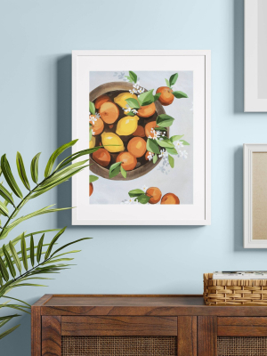 16" X 20" Citrus Matted Framed Decorative Wall Art Orange - Threshold™