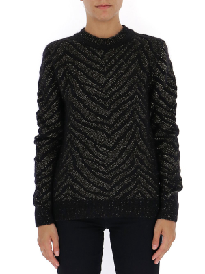 Saint Laurent Glittered Crewneck Jumper