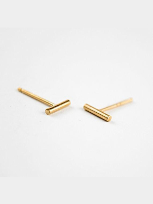 Tiny Geometric Bar Stud Earrings