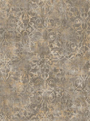 Brilliant Scroll Wallpaper In Grey And Neutrals By Seabrook Wallcoverings